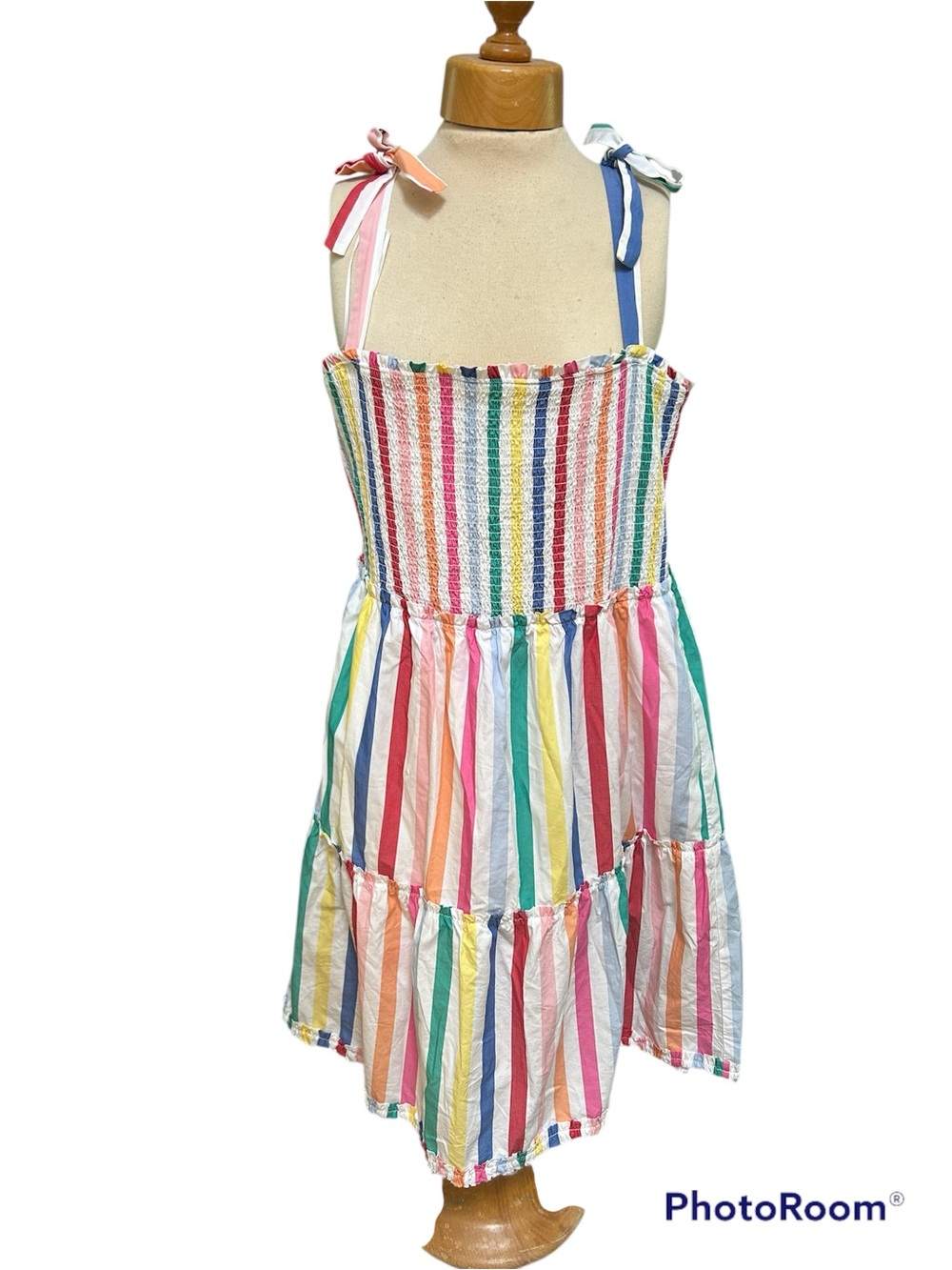 Draper James Multicolor Striped Tie-Shoulder Sundress